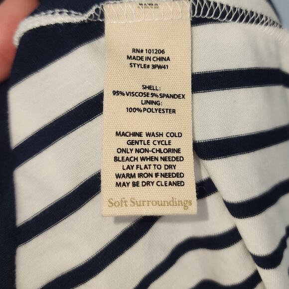 Soft Surroundings Vela Infinity Striped Maxi Dress Navy/White NWT Petite S - Picture 7 of 15